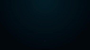 Parlayan neon hattı su musluğu simgesi siyah arkaplanda izole edildi. 4K Video hareketli grafik canlandırması