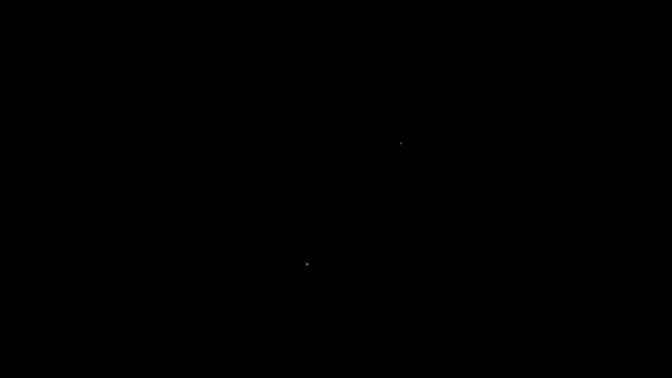 Línea blanca Fórmula química para gotas de agua Icono en forma de H2O aislado sobre fondo negro. Animación gráfica de vídeo 4K — Vídeos de Stock