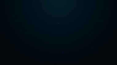 Parlayan neon hattı kara zemin üzerinde su damlası simgesi izole edildi. 4K Video hareketli grafik canlandırması
