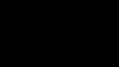 Beyaz çizgi Dünya gezegeninin kara arka planda izole edilmiş su damlası ikonu. Dünya küresi. Su tasarrufu ve dünya çevre koruma. 4K Video hareketli grafik canlandırması