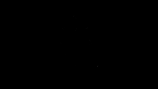 Biała linia Ziemia planeta w ikonie kropli wody izolowane na czarnym tle. Światowy glob. Oszczędzanie wody i ochrona środowiska na świecie. 4K Animacja graficzna ruchu wideo — Wideo stockowe