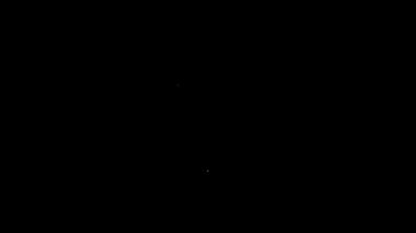Beyaz çizgi omlet simgesi siyah arka planda izole edildi. Ev yemeği, sahanda yumurta, sağlıklı kahvaltı, omlet ikonu. 4K Video hareketli grafik canlandırması