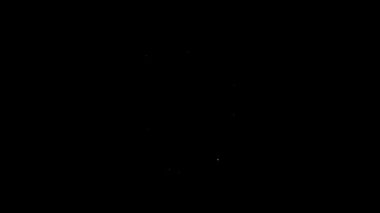 Beyaz çizgi sandviç simgesi siyah arkaplanda izole edildi. Hamburger ikonu. Burger besin sembolü. Çizburger tabelası. Sokak fast food menüsü. 4K Video hareketli grafik canlandırması