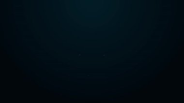 Parlayan neon çizgili tavuk budu simgesi siyah arka planda izole edildi. Tavuk budu. 4K Video hareketli grafik canlandırması