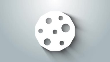 Beyaz Kurabiye ya da gri arka planda çikolata ikonlu bisküvi. 4K Video hareketli grafik canlandırması