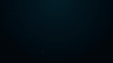 Parlayan neon hattı ya da patates cipsi simgesi siyah arkaplanda izole edilmiş. 4K Video hareketli grafik canlandırması