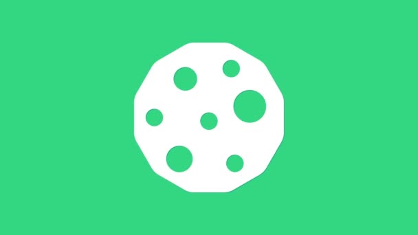 Biscoito branco ou biscoito com ícone de chocolate isolado no fundo verde. Animação gráfica em movimento de vídeo 4K — Vídeo de Stock