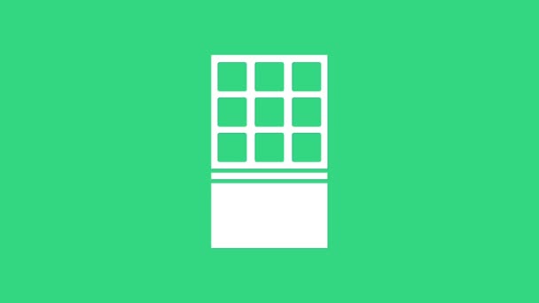 Biały Czekolada bar ikona izolowane na zielonym tle. 4K Animacja graficzna ruchu wideo — Wideo stockowe