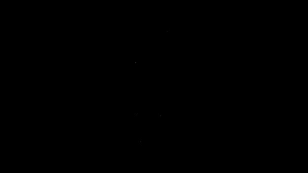 Біла лінія значок цукерки ізольовано на чорному тлі. 4K Відео рух графічна анімація — стокове відео