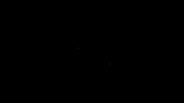 Beyaz çizgi dosya koruma konsepti simgesi siyah arkaplanda izole edildi. Gizli bilgi ve gizlilik fikri, koruma, kalkan. 4K Video hareketli grafik canlandırması