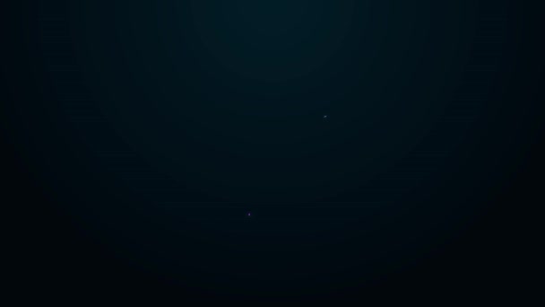 Žhnoucí neonová čára Ikona kapky vody izolované na černém pozadí. Grafická animace pohybu videa 4K — Stock video