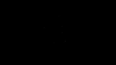 Siyah zemin üzerinde cam simge olan beyaz bir şişe su. Soda su içme tabelası. 4K Video hareketli grafik canlandırması