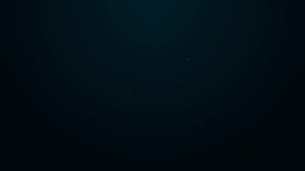 Linha de néon brilhante Bem, com um balde e água potável ícone isolado no fundo preto. Animação gráfica em movimento de vídeo 4K — Vídeo de Stock