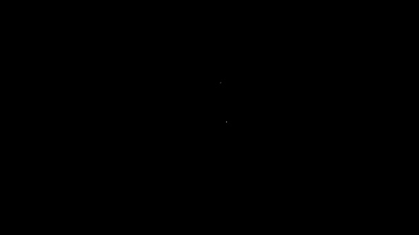 Línea blanca Cristal con icono de agua aislado sobre fondo negro. Vidrio de soda. Animación gráfica de vídeo 4K — Vídeo de stock