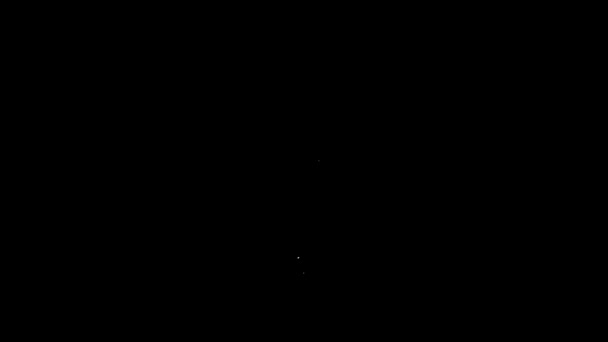 Bílá čára Kapka vody s ikonou umístění izolované na černém pozadí. Grafická animace pohybu videa 4K — Stock video