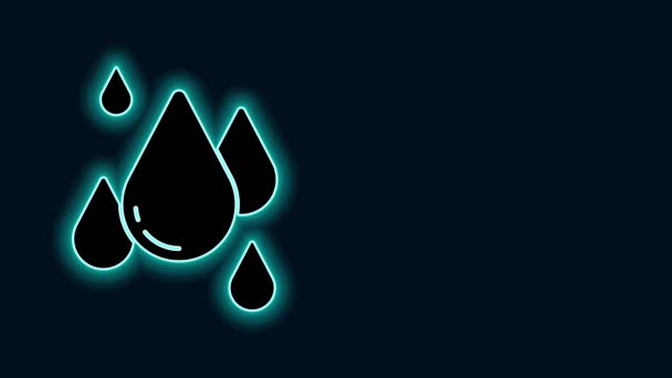 Icono de gota de agua aislado sobre fondo negro. Animación gráfica de vídeo 4K — Vídeos de Stock