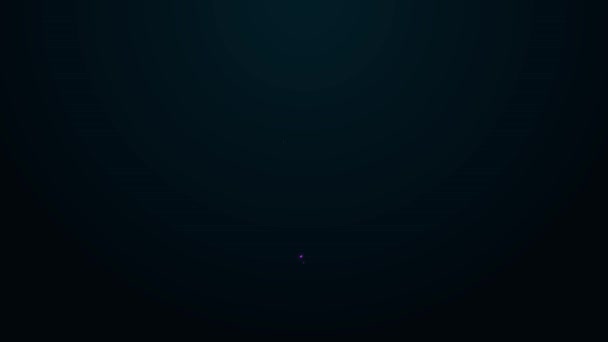Icono de Voto de línea de neón brillante aislado sobre fondo negro. Animación gráfica de vídeo 4K — Vídeo de stock
