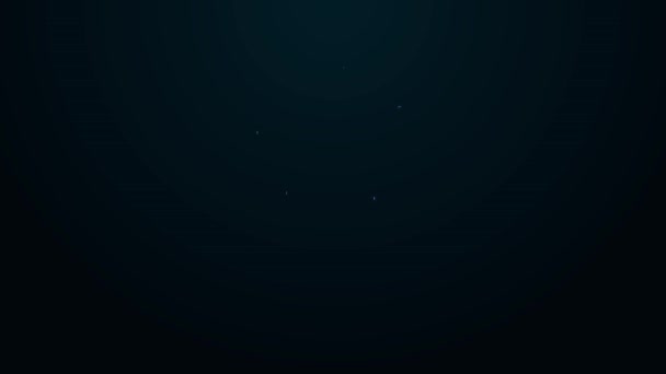 Светящийся неоновая линия гриль значок гриль изолированы на черном фоне. Вечеринка барбекю. Видеографическая анимация 4K — стоковое видео