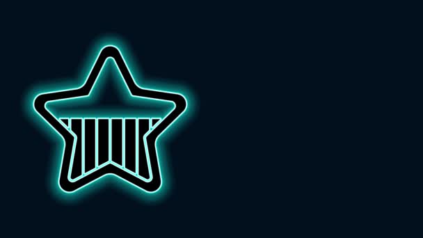 Linea neon incandescente icona del giorno dell'indipendenza USA isolata su sfondo nero. Il 4 luglio. Paese degli Stati Uniti d'America. Animazione grafica 4K Video motion — Video Stock