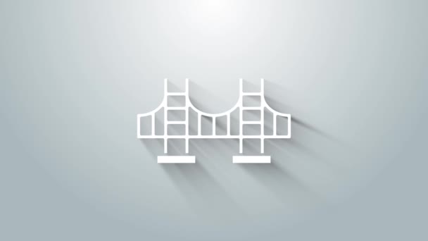 Vit Golden grind bro ikon isolerad på grå bakgrund. San Francisco Kalifornien Förenta staterna. 4K Video motion grafisk animation — Stockvideo