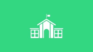 Beyaz Birleşik Devletler Kongre simgesi yeşil arka planda izole edildi. Washington DC, ABD. 4K Video hareketli grafik canlandırması