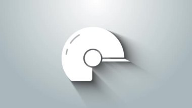 Beyzbol kaskı simgesi gri arkaplanda izole edilmiş. 4K Video hareketli grafik canlandırması