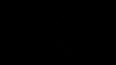 Beyaz çizgi kamp feneri simgesi siyah arkaplanda izole edildi. Mutlu Cadılar Bayramı Partisi. 4K Video hareketli grafik canlandırması