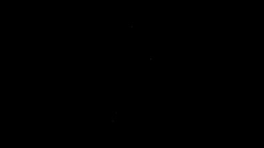 Beyaz çizgi kurşun ikonu siyah arkaplanda izole edildi. 4K Video hareketli grafik canlandırması