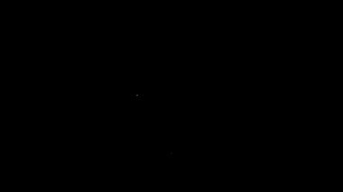 Beyaz çizgi şerifi Hexagram simgesi siyah arka planda izole edildi. Polis rozeti ikonu. 4K Video hareketli grafik canlandırması