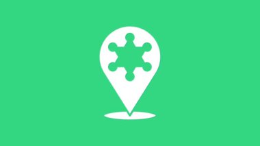 Beyaz Hexagram Şerif ikonu yeşil arka planda izole edildi. Polis rozeti ikonu. 4K Video hareketli grafik canlandırması