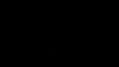 Siyah arkaplanda beyaz çizgi yay ve ok simgesi izole edildi. 4K Video hareketli grafik canlandırması