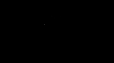 Beyaz çizgi Kovboy bandana simgesi siyah arkaplanda izole edildi. 4K Video hareketli grafik canlandırması
