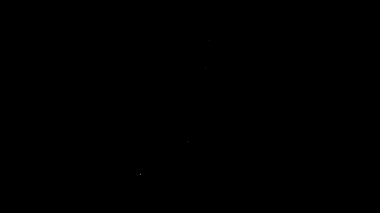 Beyaz çizgi Para Çantası simgesi siyah arkaplanda izole edildi. Dolar ya da USD sembolü. Nakit bankacılık tabelası. 4K Video hareketli grafik canlandırması