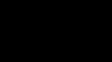Beyaz çizgi şerifi Hexagram simgesi siyah arka planda izole edildi. Polis rozeti ikonu. 4K Video hareketli grafik canlandırması