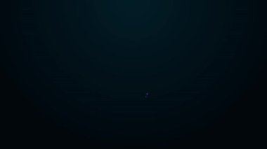 Parlayan neon hattı Laptop çağrı taksi servisi simgesi siyah arkaplanda izole edildi. 4K Video hareketli grafik canlandırması