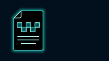 Parlayan neon hat taksi sürücüsü lisans simgesi siyah arkaplanda izole edildi. 4K Video hareketli grafik canlandırması