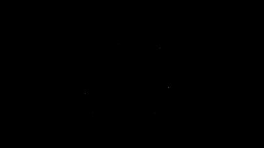 Siyah arka planda beyaz çizgili taksi ikonu var. 4K Video hareketli grafik canlandırması