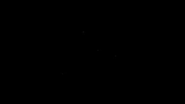 Siyah arkaplanda konum belirleyici simgesi olan beyaz çizgi katlanmış harita. 4K Video hareketli grafik canlandırması