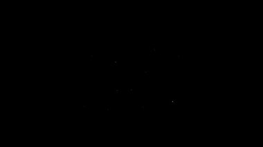 Siyah zemin üzerinde harita simgesi olan beyaz çizgi GPS cihazı. 4K Video hareketli grafik canlandırması