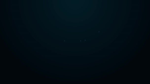 Linea neon incandescente Ghirlanda di carnevale con icona delle bandiere isolata su sfondo nero. Appendiabiti per feste di compleanno, decorazioni per feste. Animazione grafica 4K Video motion — Video Stock