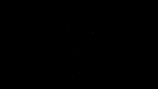 Vit linje Cowboy ikon isolerad på svart bakgrund. 4K Video motion grafisk animation — Stockvideo