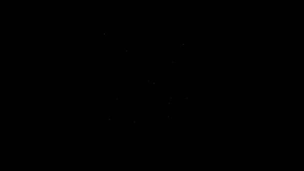 Witte lijn Gekruiste pijlen pictogram geïsoleerd op zwarte achtergrond. 4K Video motion grafische animatie — Stockvideo