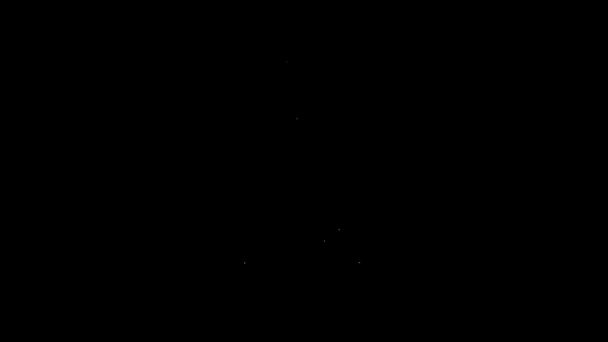 Linha branca Camping lanterna ícone isolado no fundo preto. Feliz festa de Halloween. Animação gráfica em movimento de vídeo 4K — Vídeo de Stock