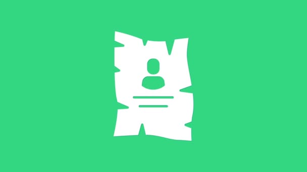 Biały Poszukiwany Zachodni plakat ikona izolowane na zielonym tle. Nagroda pieniężna. Martwy lub żywy przestępca. 4K Animacja graficzna ruchu wideo — Wideo stockowe