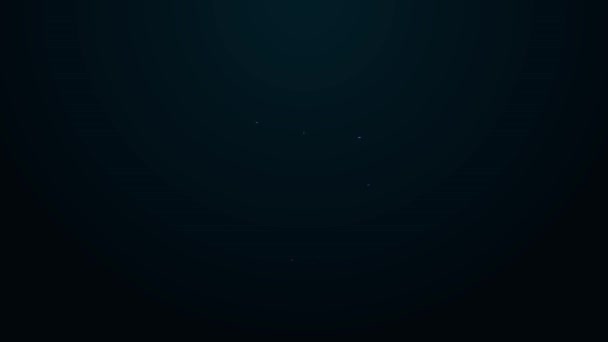 ネオンラインを輝く西カウボーイハットのアイコンは黒の背景に孤立しています。4Kビデオモーショングラフィックアニメーション — ストック動画