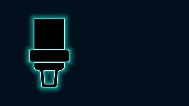 Świecąca neonowa linia Ikona pasa bezpieczeństwa izolowana na czarnym tle. Pasy bezpieczeństwa. 4K Animacja graficzna ruchu wideo — Wideo stockowe