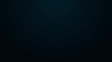 Parlayan neon çizgisi park simgesi siyah arkaplanda izole edildi. Sokak tabelası. 4K Video hareketli grafik canlandırması