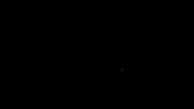 Siyah arka planda beyaz çizgi taksi sürücü ehliyeti simgesi var. 4K Video hareketli grafik canlandırması