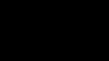 Sevgililer Günü kalp ikonlu beyaz çizgi siyah arka planda izole edildi. Mesaj aşkım. Aşk ve romantizm mektubu. 4K Video hareketli grafik canlandırması