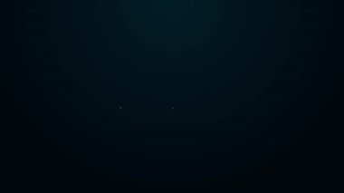 Parlayan neon çizgisi kalp simgesi siyah arkaplanda izole edildi. Romantik sembol, bağlanma, tutku ve düğün. Sevgililer Günü sembolü. 4K Video hareketli grafik canlandırması